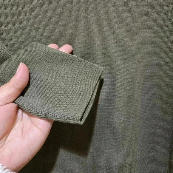 Peruvian Connection Pima Cotton Knit Sweater Long Dress Olive Green Size M #178 - Picture 4 of 4
